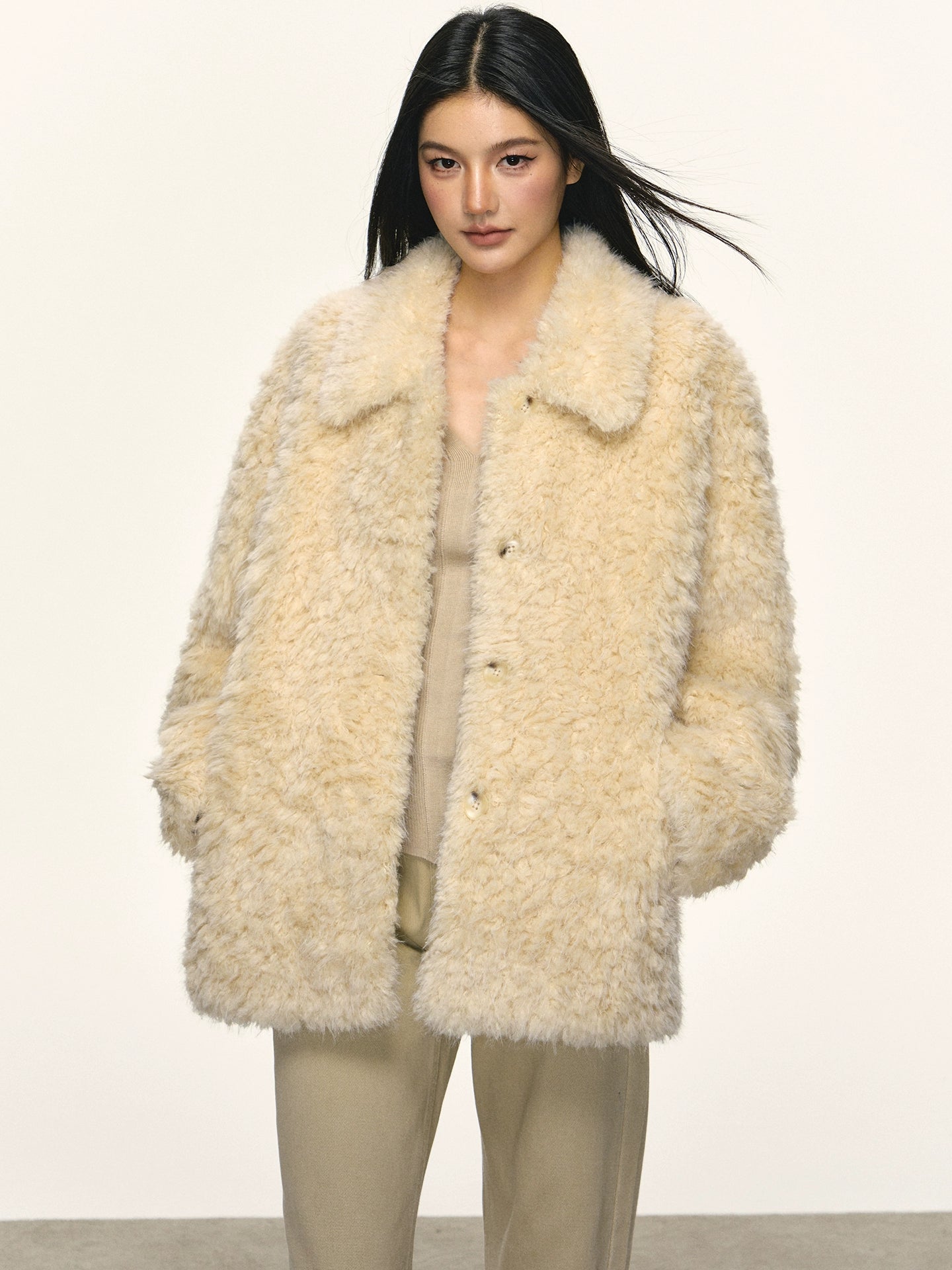 Anna Aneae Soft Waxy Warm Lamb Wool Coat