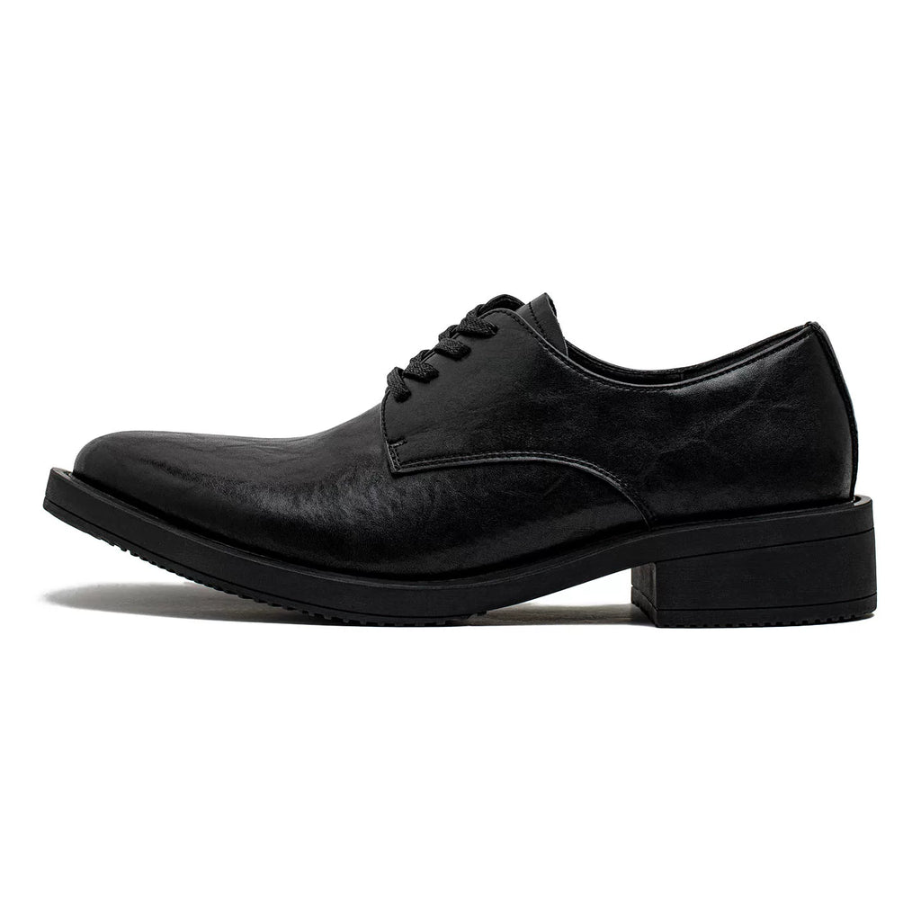 MADEN Pointed-Toe Thick-Sole Leather Derby