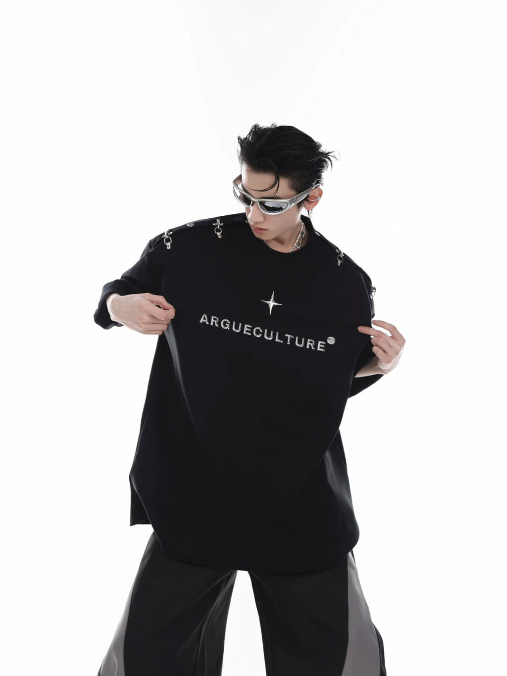 ArguE CulturE Metal Plane Buckle 3D Wrinkle-Resistant Oversized Tee