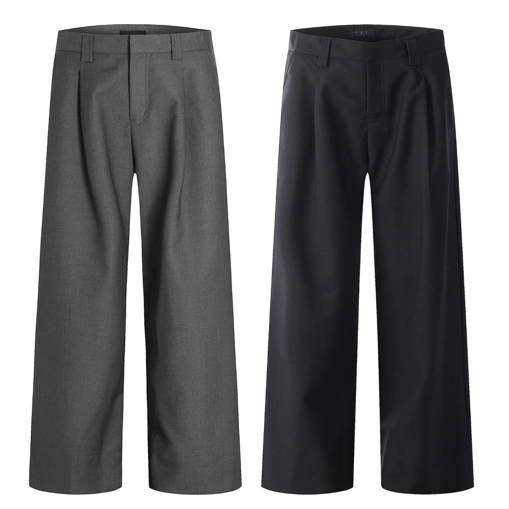 11KN Straight Drape Wide-leg Loose and Simple Casual Trousers (Clearance)