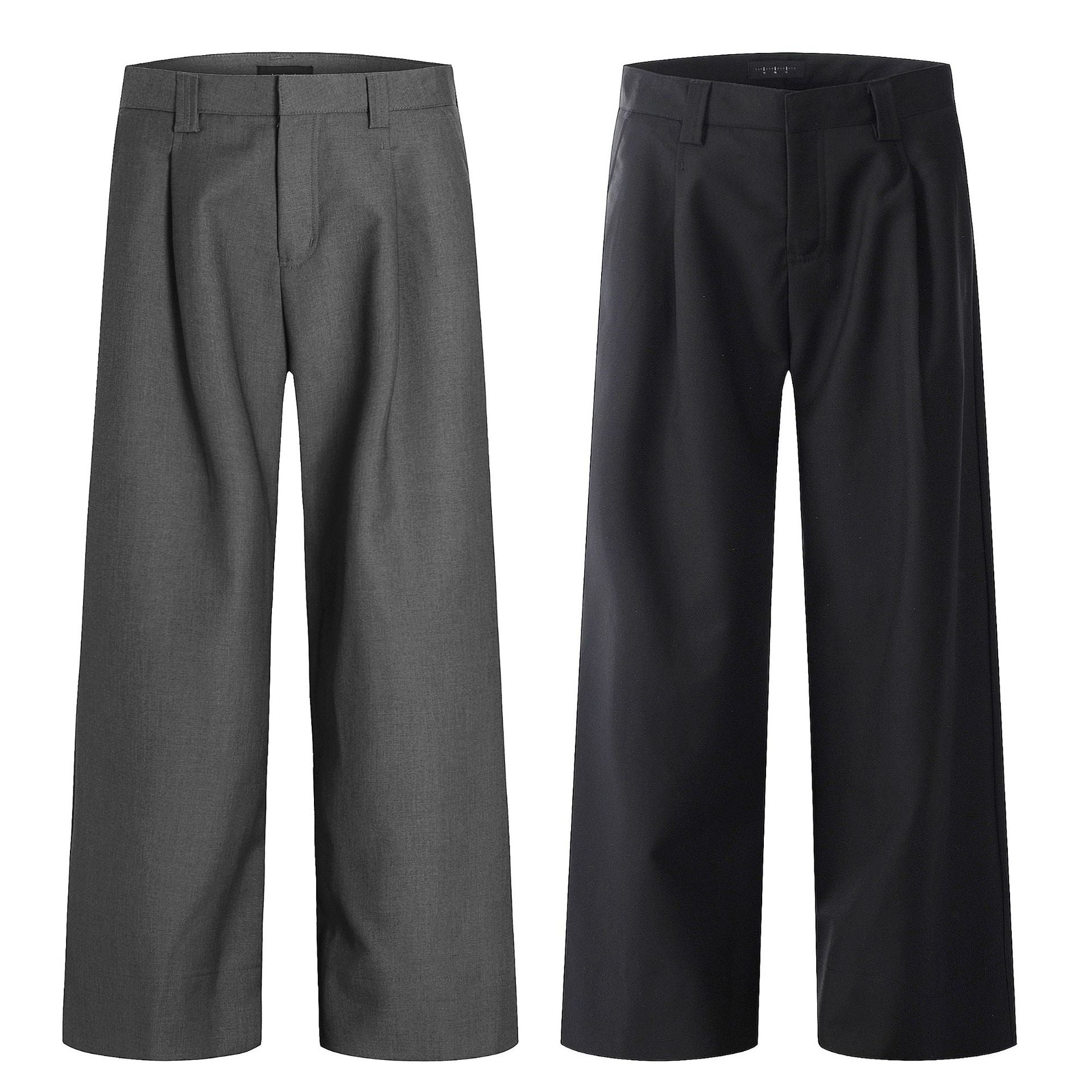 11KN Straight Drape Wide-leg Loose and Simple Casual Trousers (Clearance)