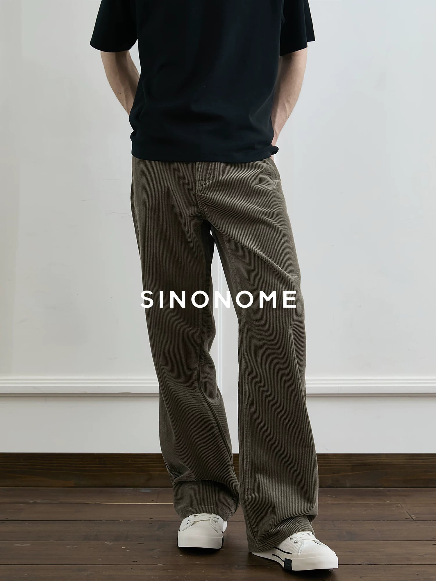 SINONOME 350g Corduroy Straight-Leg Relaxed Trousers