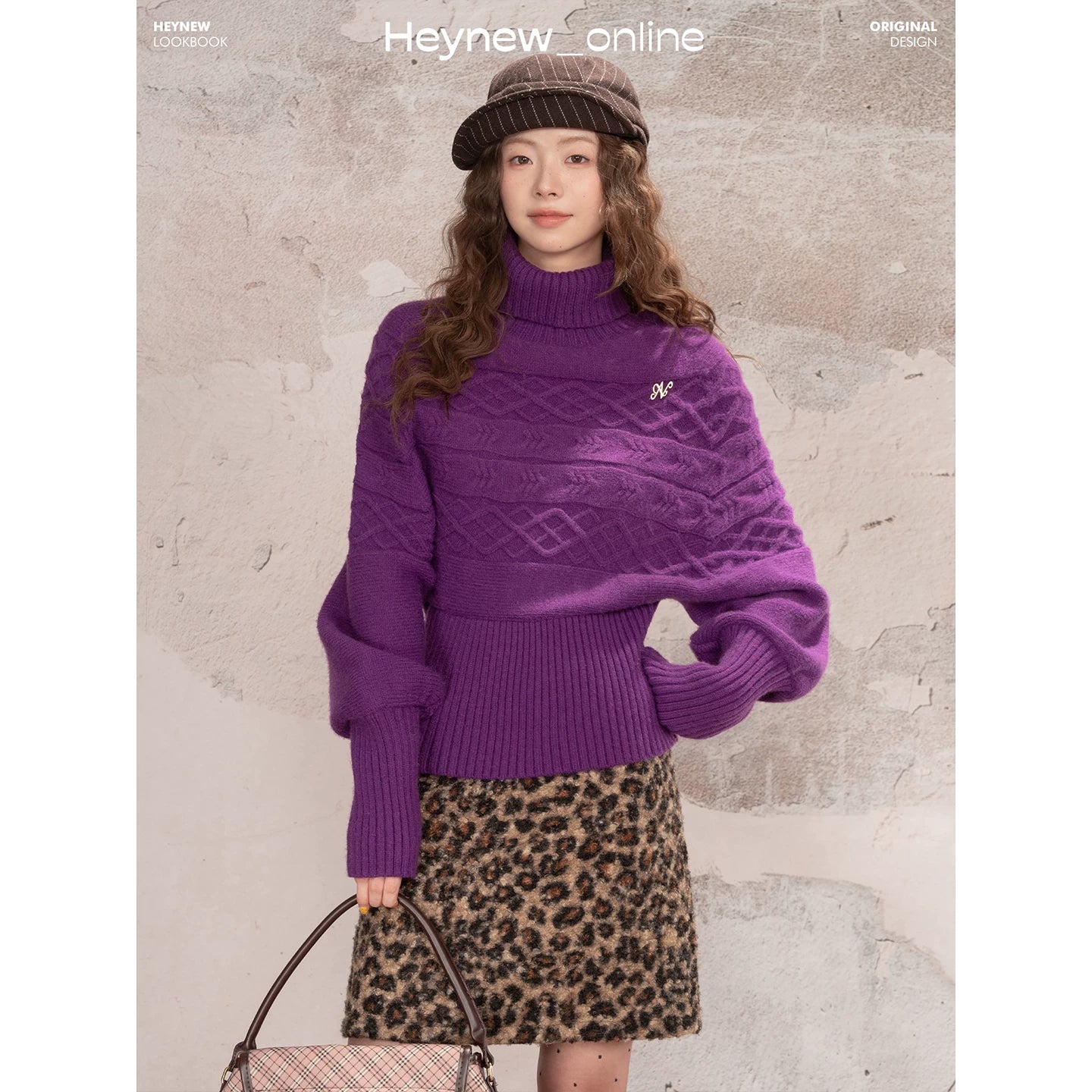 LOVEHEYNEW Turtleneck Lazy Temperament Waist and Thin Sweater