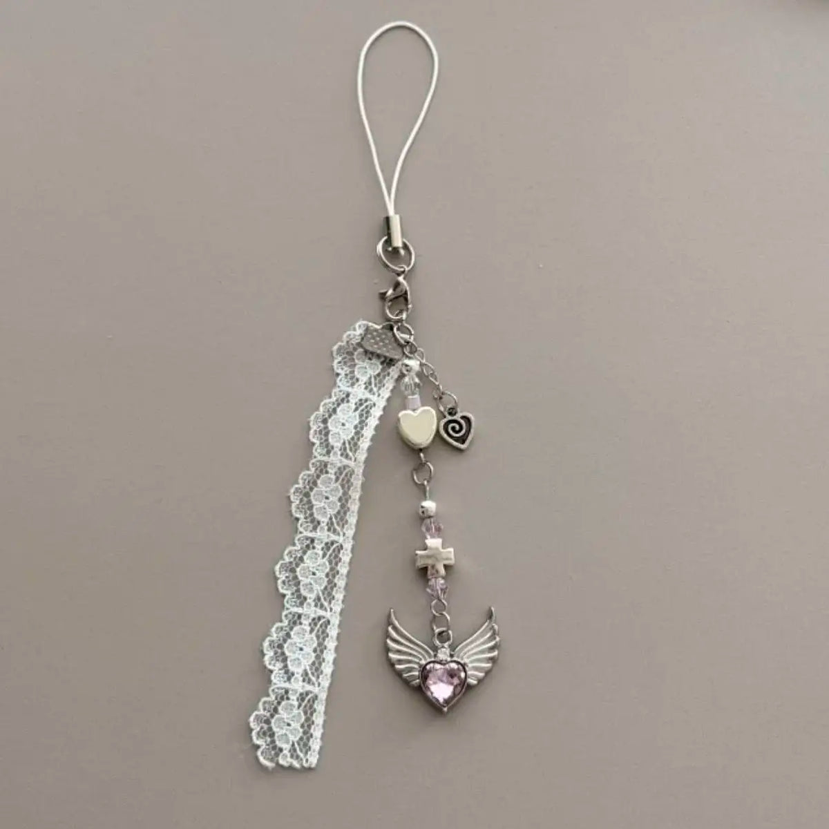 XTZ Handmade Beaded Floral Phone Charm Lanyard