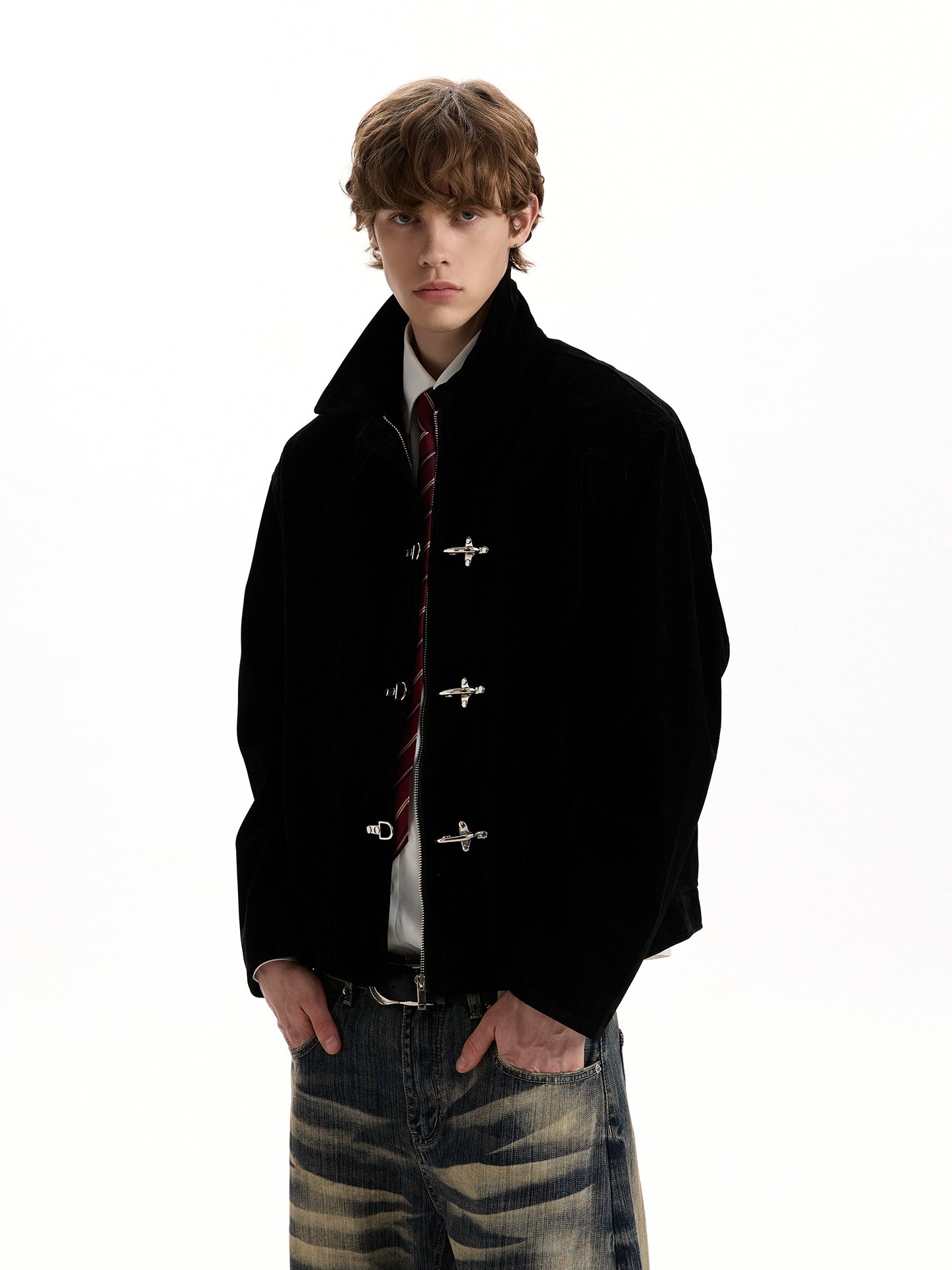 A PUEE Vintage Silhouette Short Suede Jacket