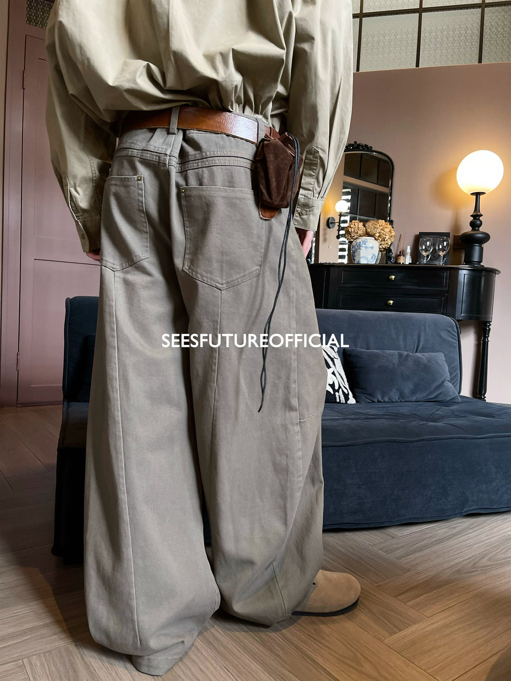 Seesfuture Vintage Loose Wide Leg Casual Pants