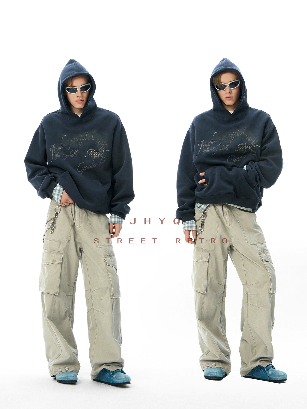JHYQ Retro Letter Print Loose Casual Sweater