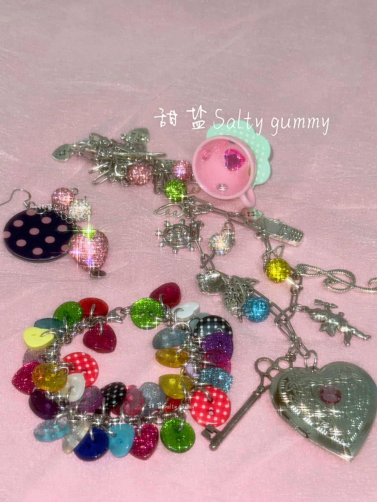 Salty gummy Cubic Zirconia Polka Dot Bracelet
