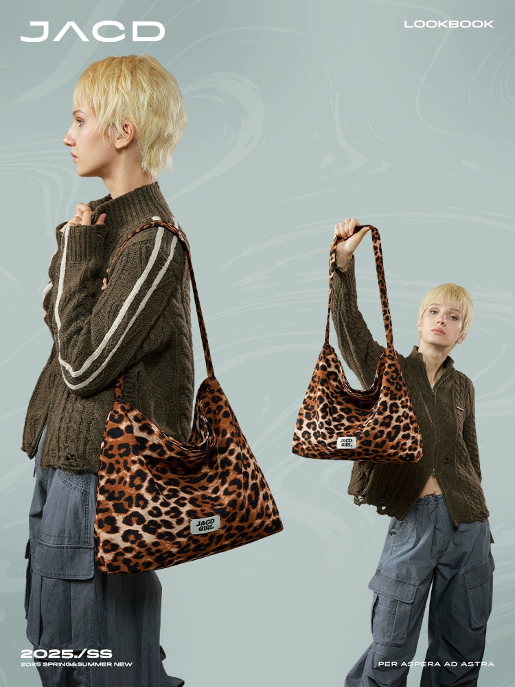 JACD Slack Large Capacity Leopard Print Bag