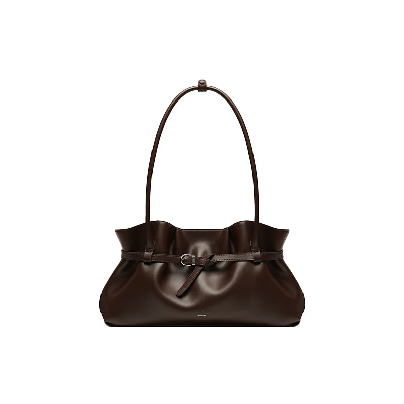 muva. Leather Magnetic Snap Shoulder Bag