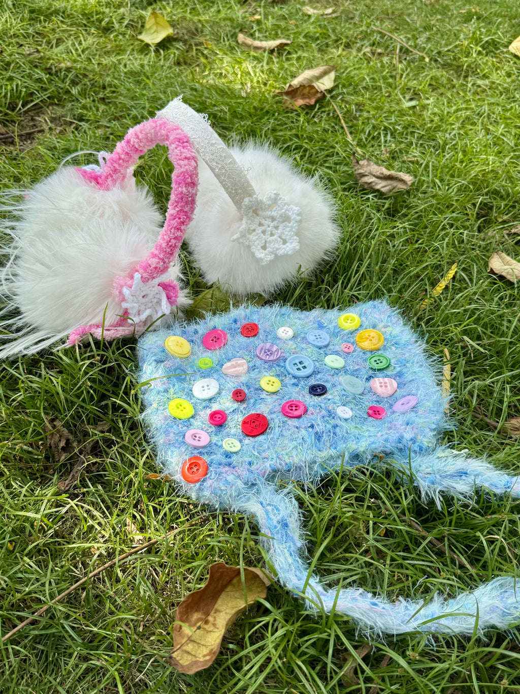 Salty gummy Handmade Knitted Cat Ear Beanie with Ear Flaps