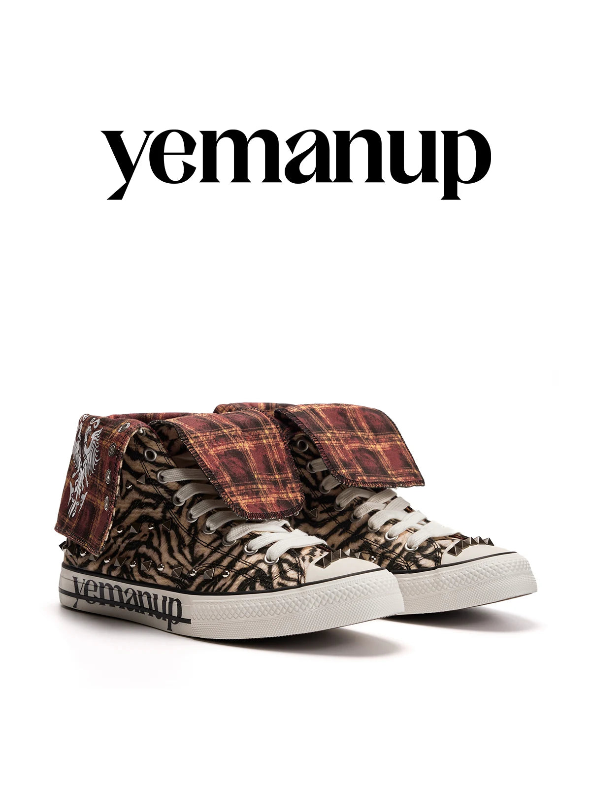 Yemanup Canvas High-Top Tiger Stripe Sneaker