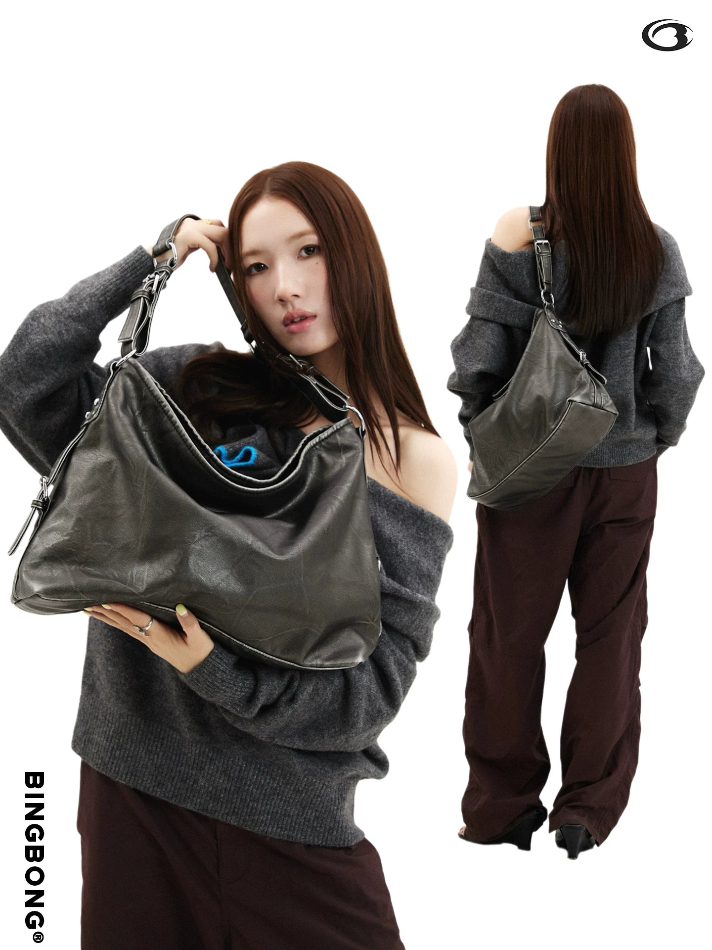 BINGBONG Pleated Commuter Shoulder Bag