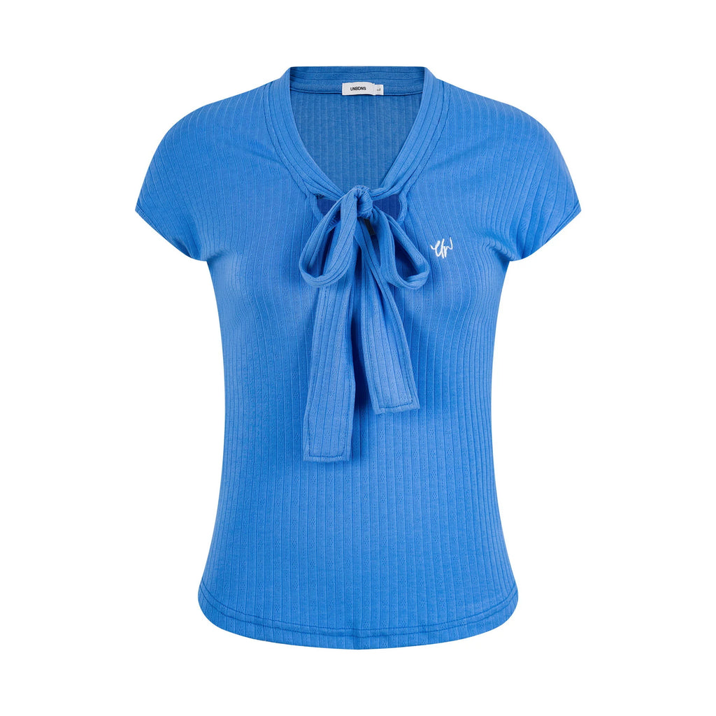 ANTSSTNA American Retro Bow-Tie V-Neck Cropped T-Shirt