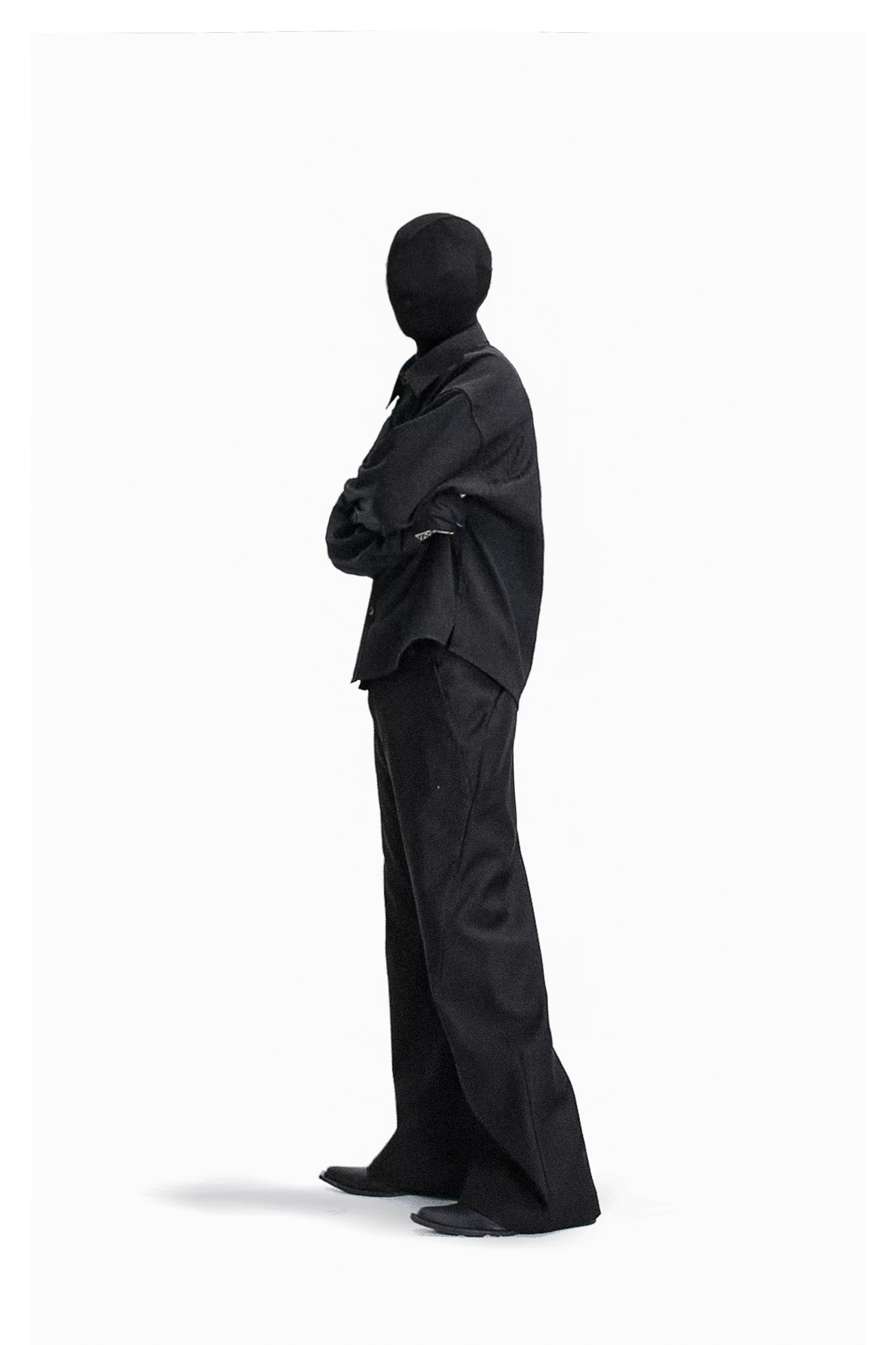 SOUTHFISH Pleated Texture Loose-fitting Long-sleeved Shirt