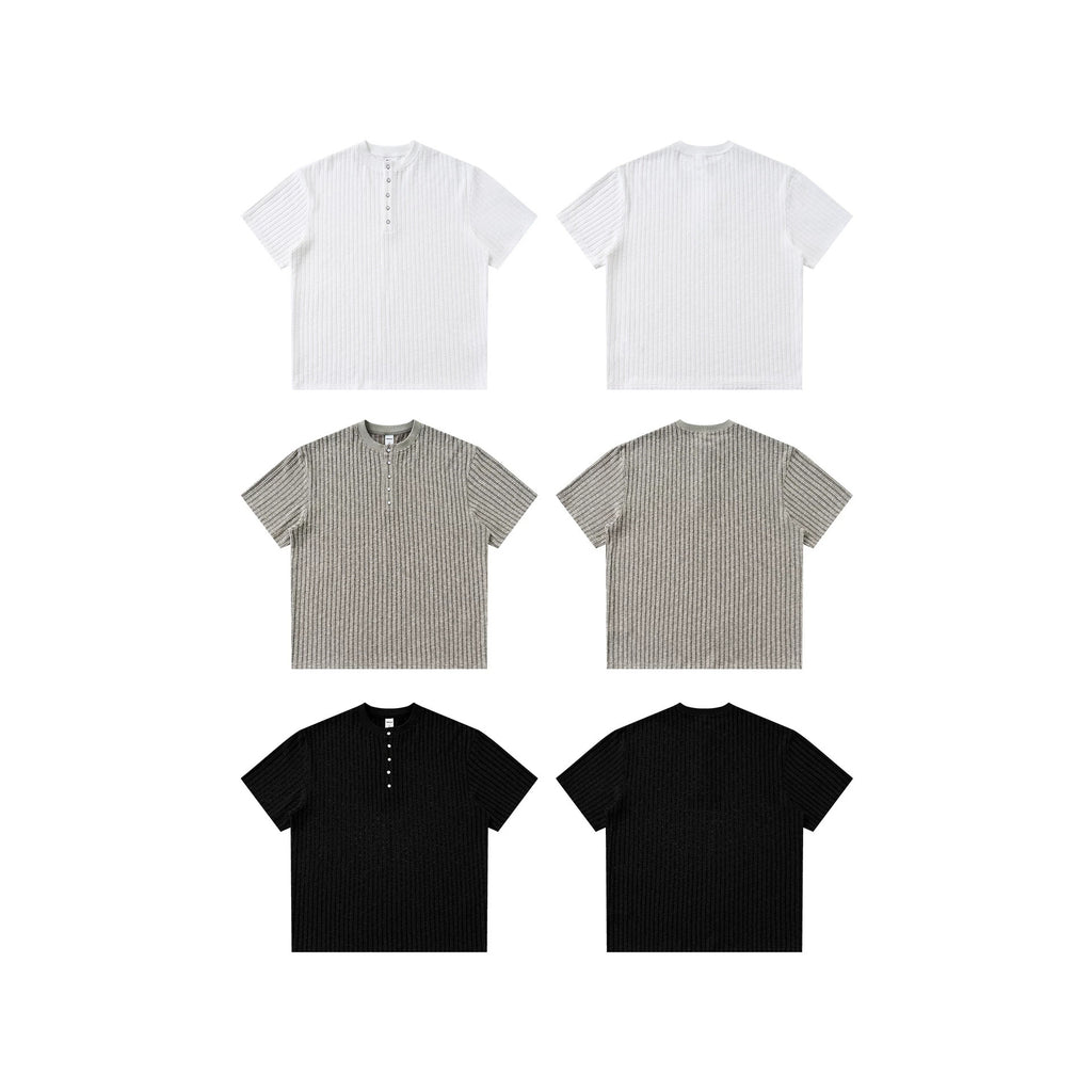 Inflation Henley Jacquard 200g Breathable Relaxed Tee
