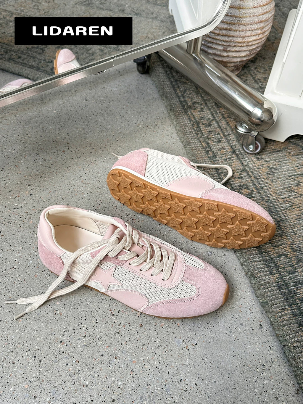 Lidaren Produced Mesh Lace-Up Training Sneaker