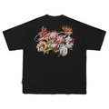 LUSHISI Realistic Floral Print 172g Breathable Oversized Tee