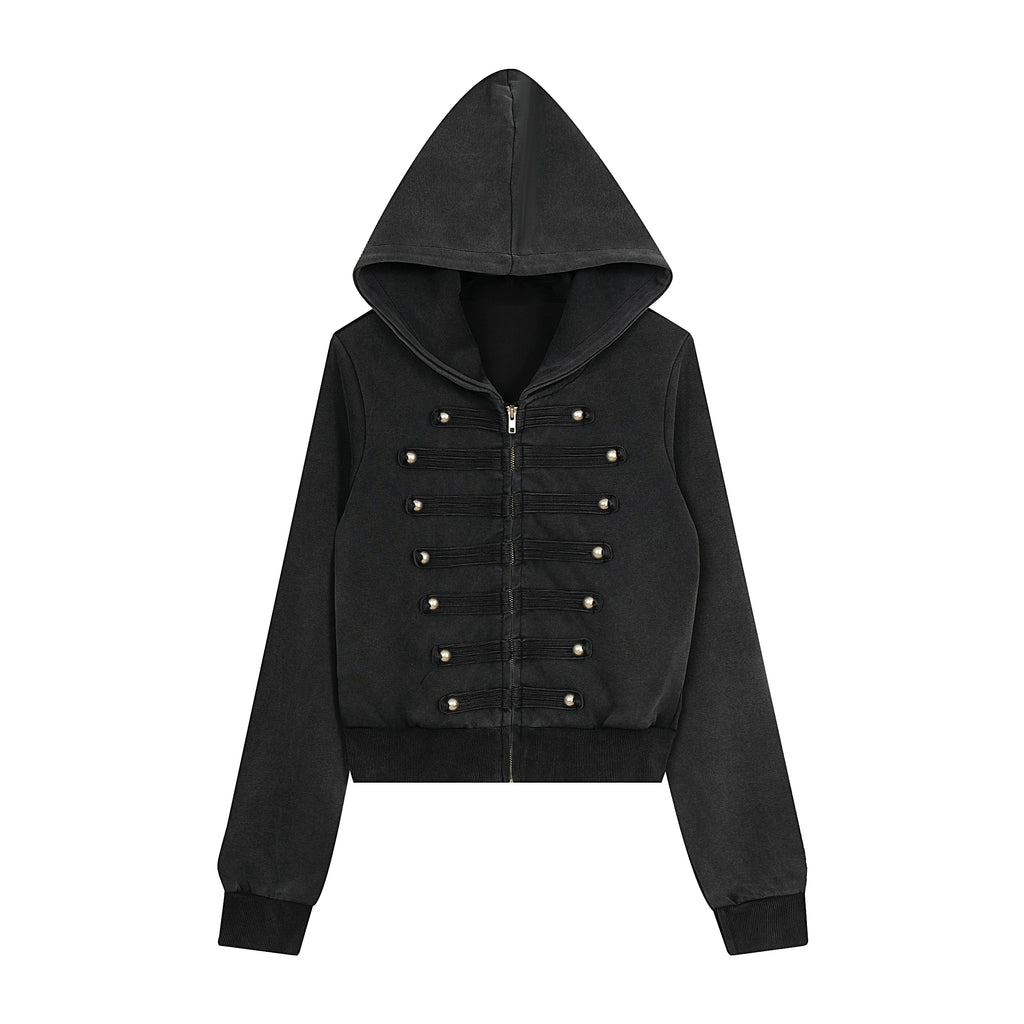 KISMETS Rose Double-Breasted Cropped Knit Jacket