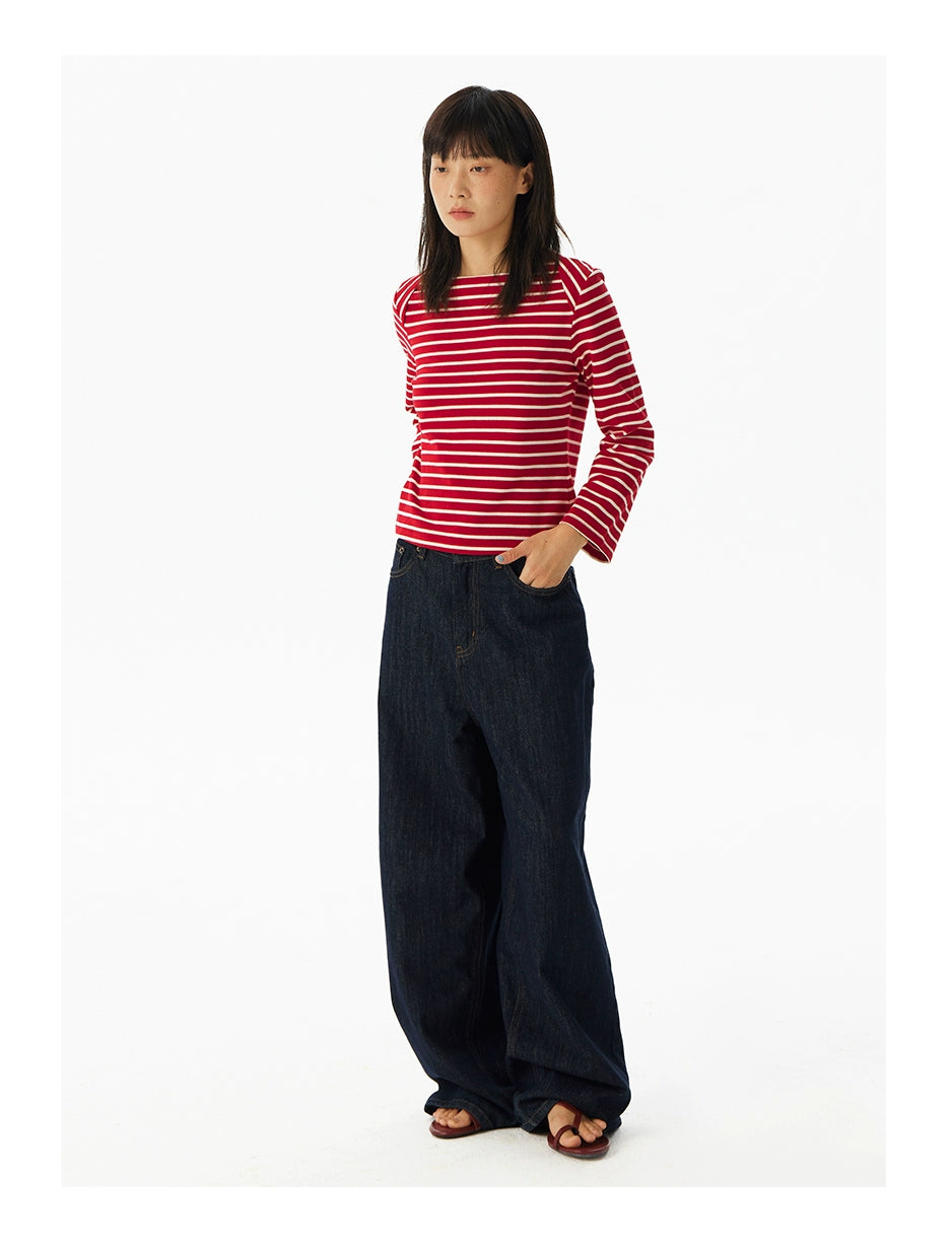 CryingCenter Striped Neck Bottom Long Sleeve