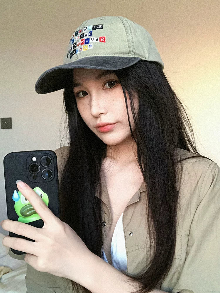 oarism Embroidered Slogan Cotton Baseball Cap