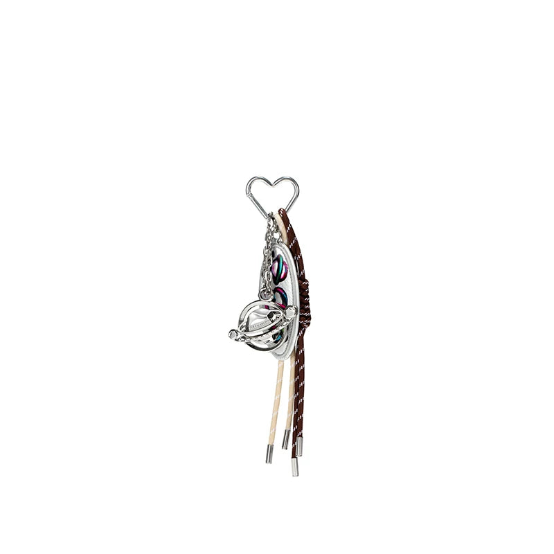 JELLY TOYBOY Silver Faux Leather Bag Charm