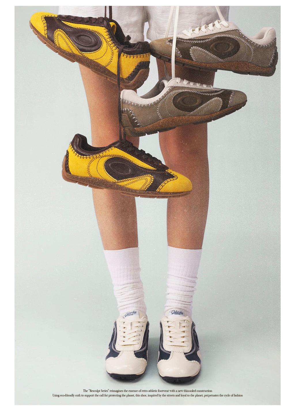 OLD ORDER Leather Retro Thin-Sole Sneaker