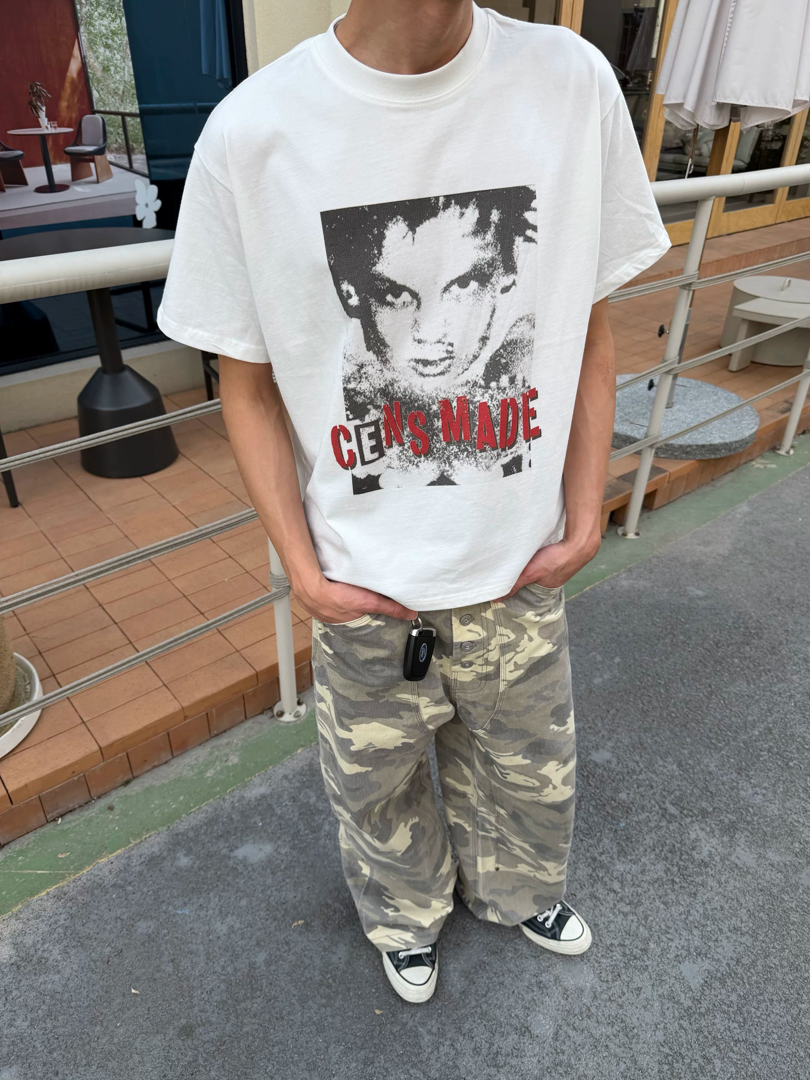 CENSMADE Retro Old Punk Print Tee