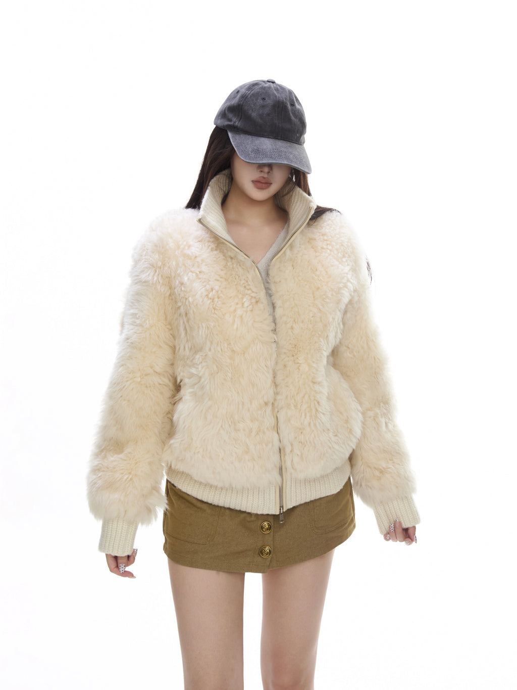 WITHMIN Loose Premium Lamb Wool Coat