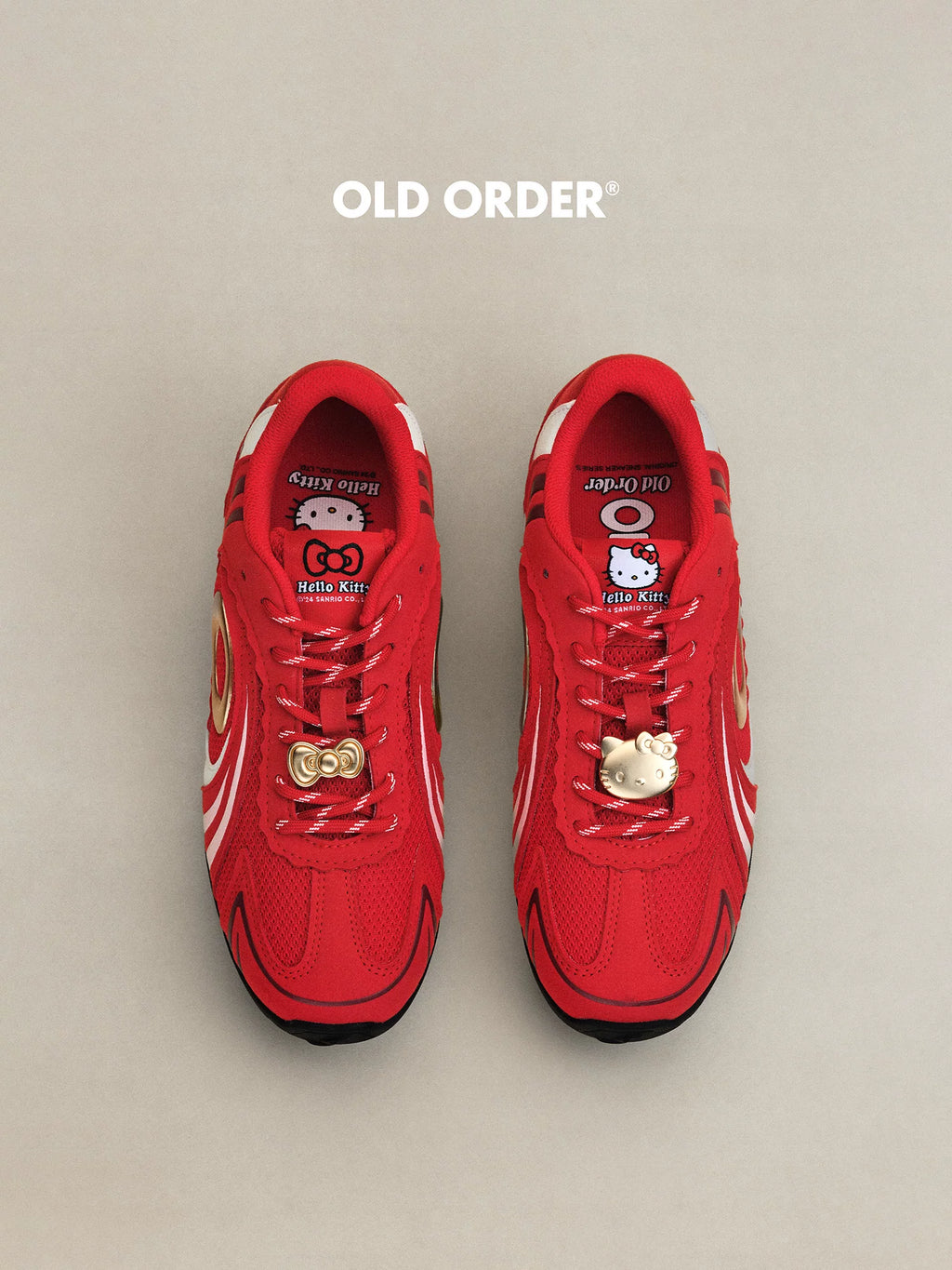 OLD ORDER Hello Kitty Red Suede Lace-Up Sneaker