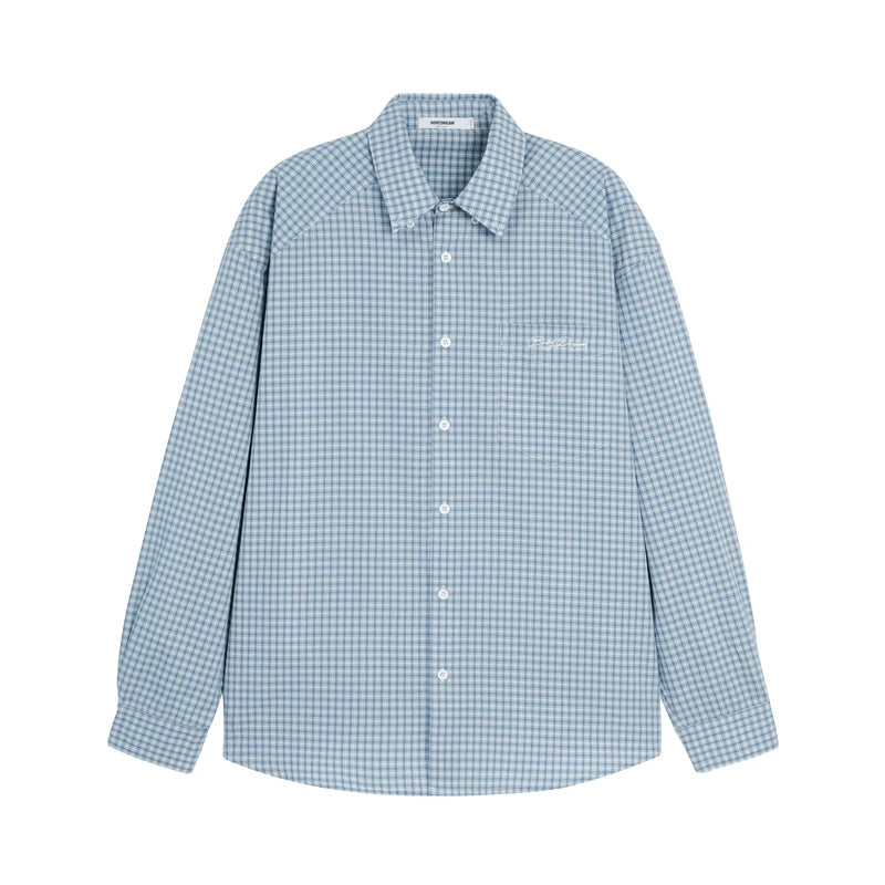 BODYDREAM Blue Note Plaid Oversized Long-Sleeve Shirt