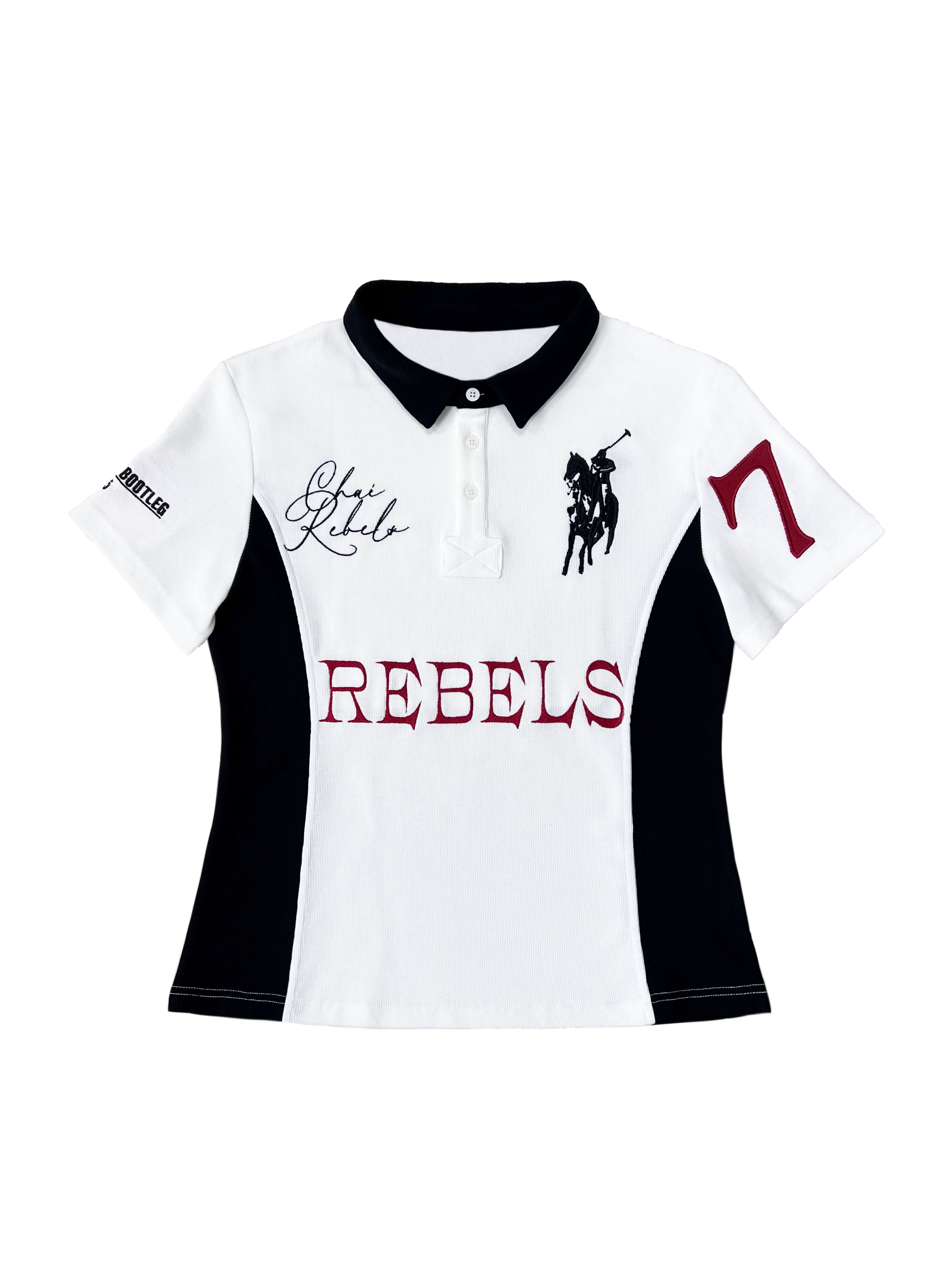 CHAI Horse Standard Embroidery Spoof Splicing Contrasting Tee