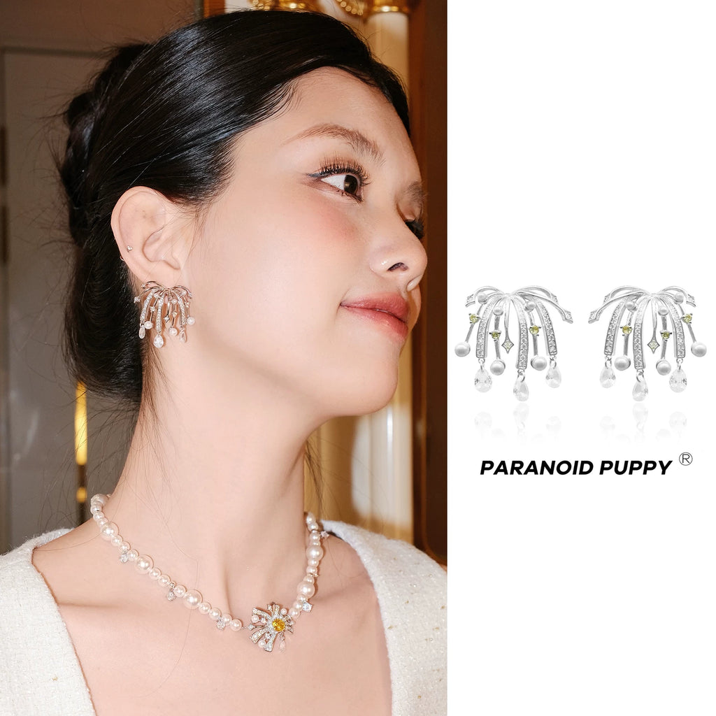 PP Fireworks Flash Temperament Light Luxury Stud Earrings