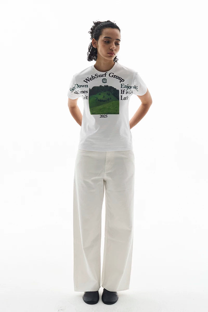 WebSurfGroup Couple Cotton Print Front Shoulder Short Sleeve Tee