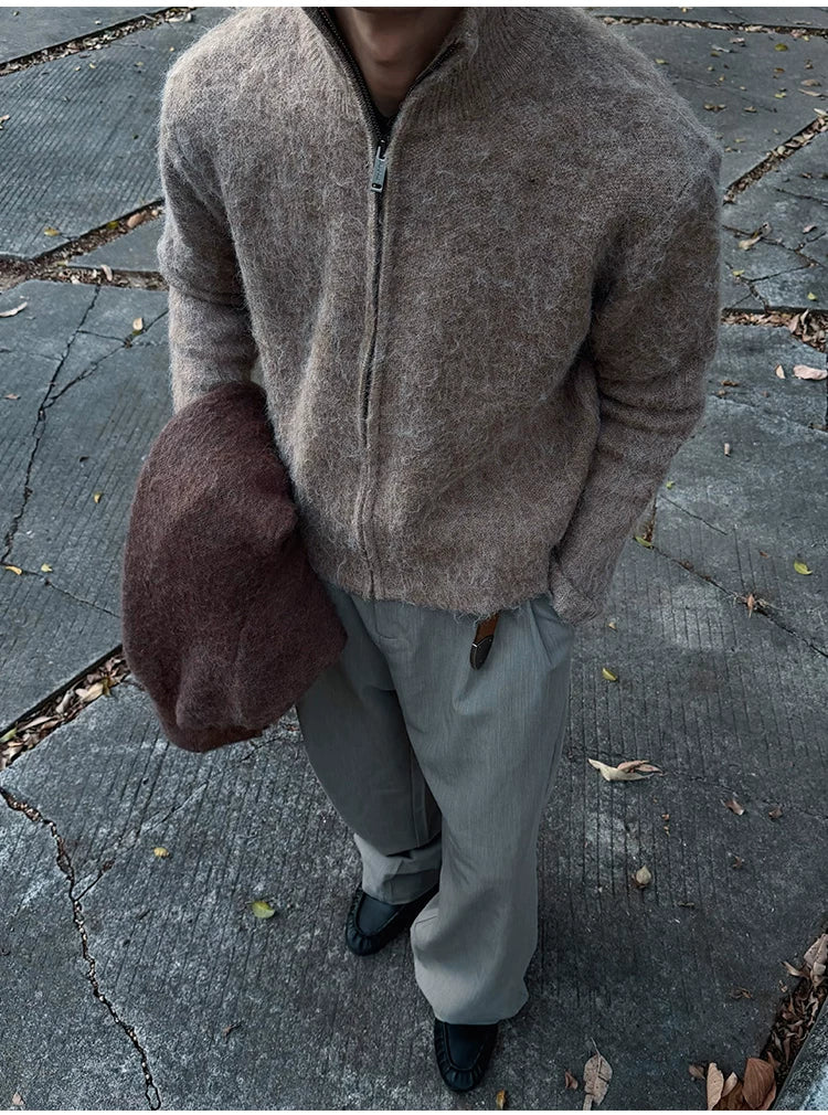 ZOZOFOREST Fog Suede Wool Soft Waxy Warm Sweater