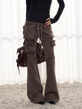ANTSSTNA Heavy-Wash Distressed Low-Rise Flared Sweatpants