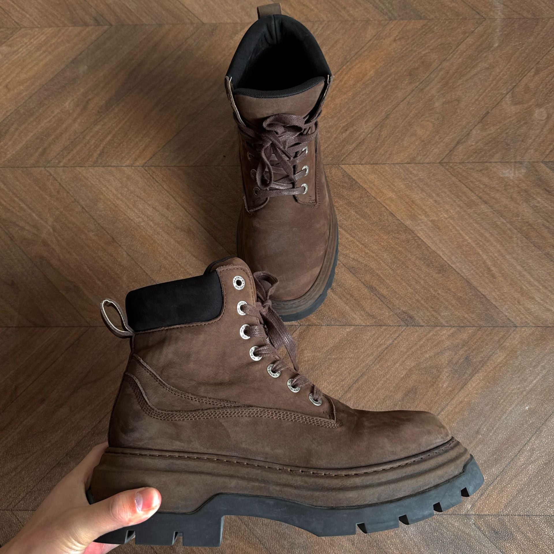 EME Cowhide Retro Non-slip Tooling British Style Short Boots