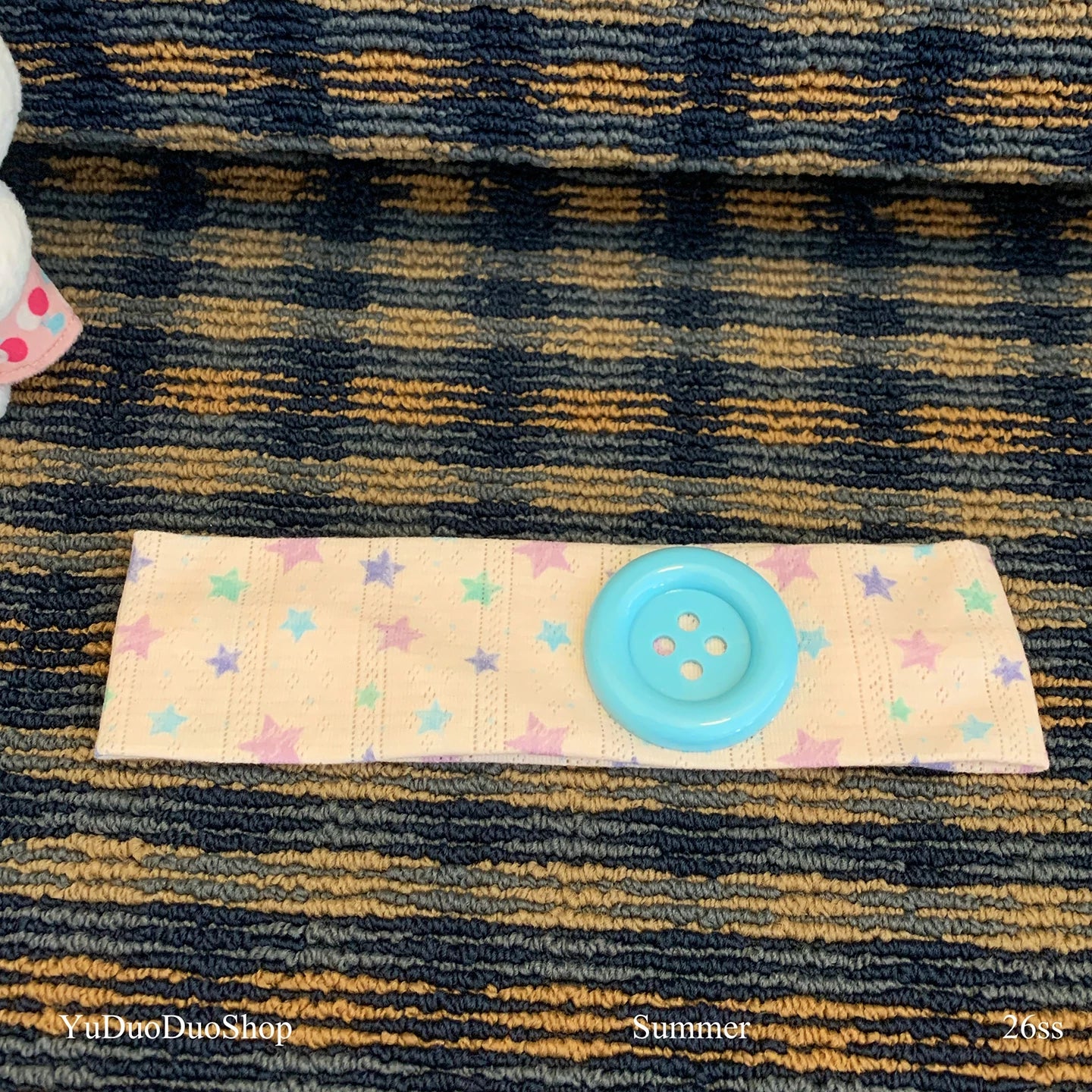 YuDuoDuo Wide Polka Dot Stretchy Headband