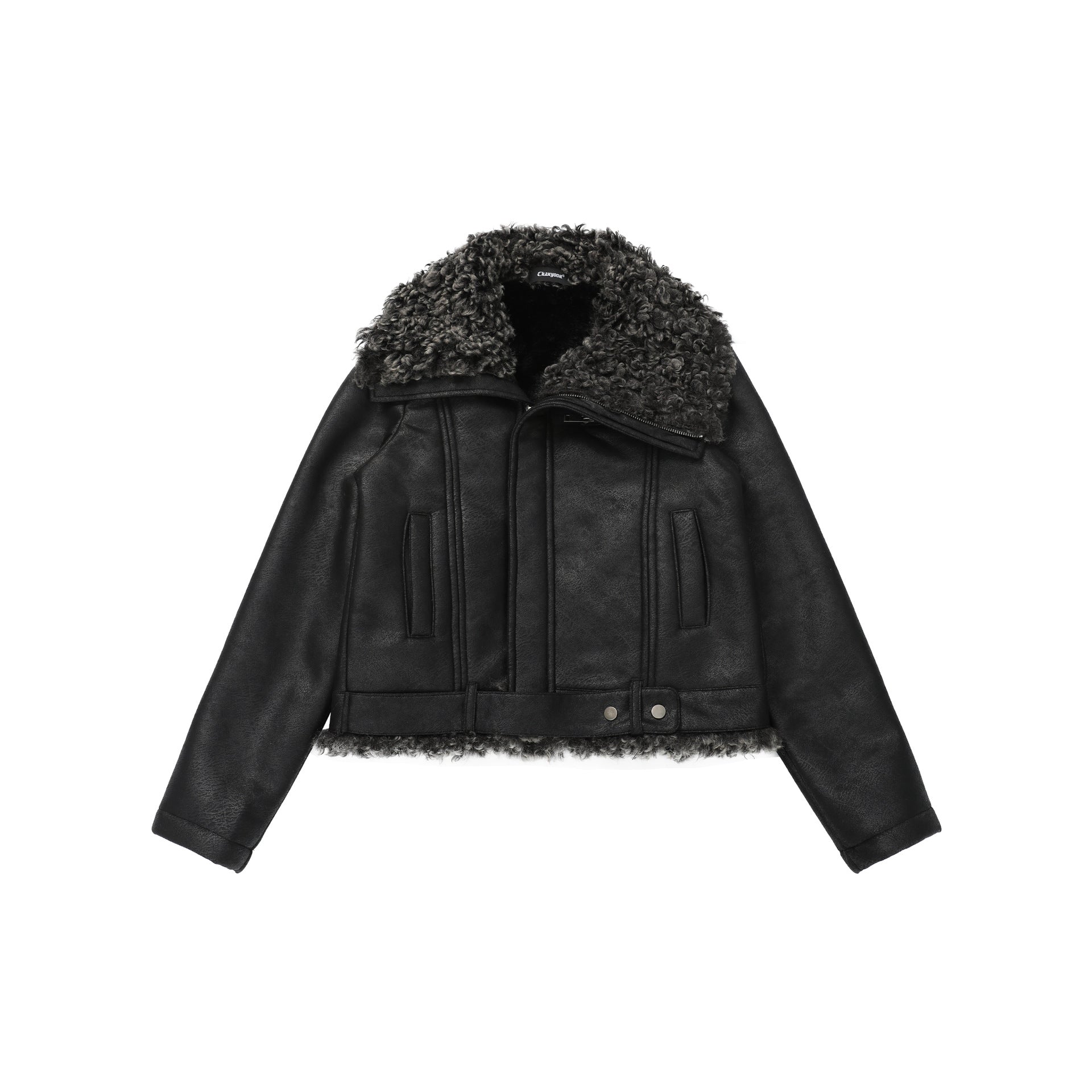 CHANYOOU Retro Asymmetrical Plush Lapel Jacket