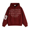 Loopsoon Front Chest Large Letter Print Hooded Sweater Couple