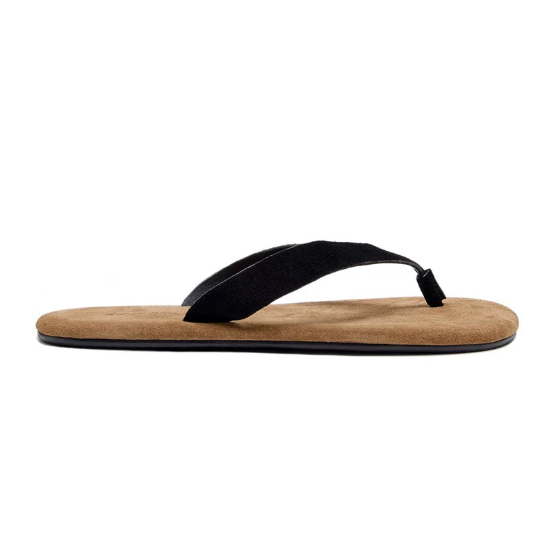 AMBSOM Italian Calf Suede Thong Sandal