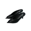 Mooreyu Black Pointed-Toe Stiletto Mule