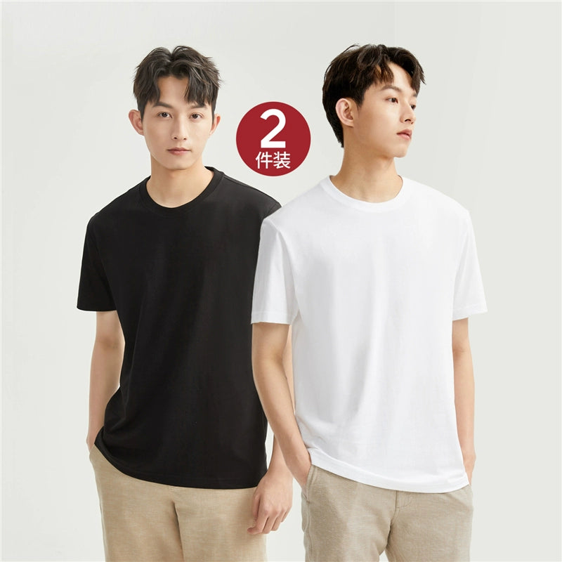 Giordano -Pack Solid Cotton Crew Neck Tee