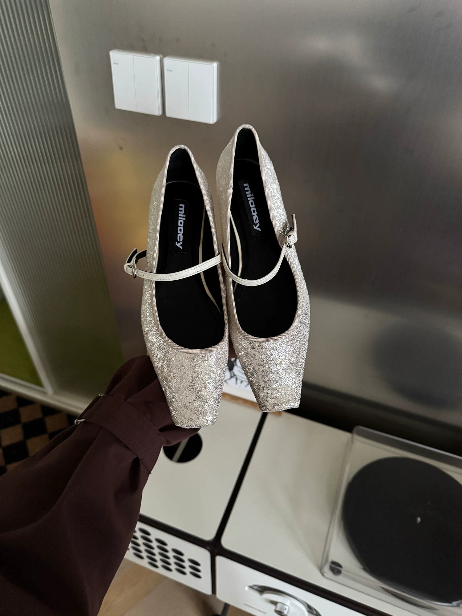 MILOOEY Leather Square-Toe Mary Jane