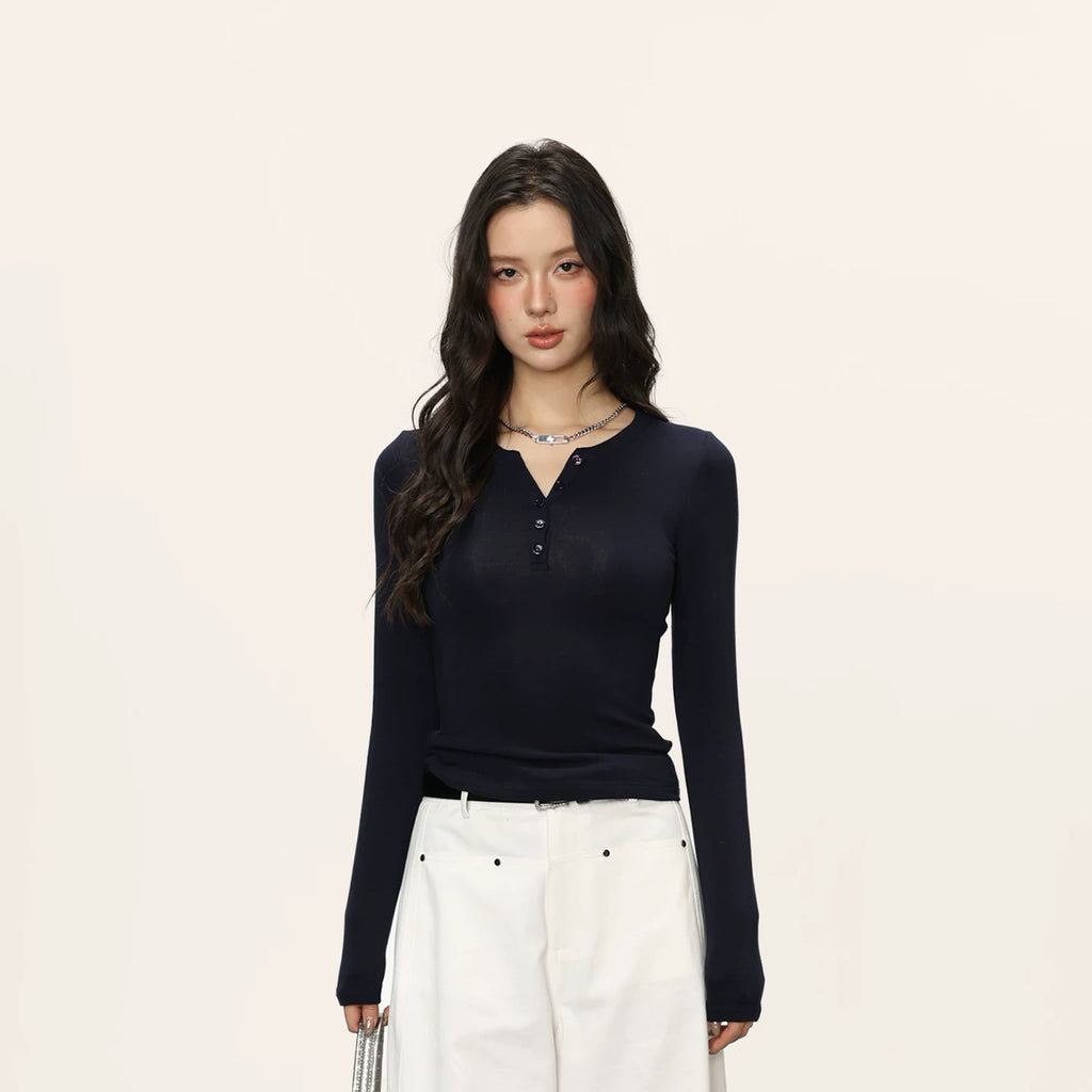 Cherry Melody Slim Fit Inner Versatile Long Sleeve