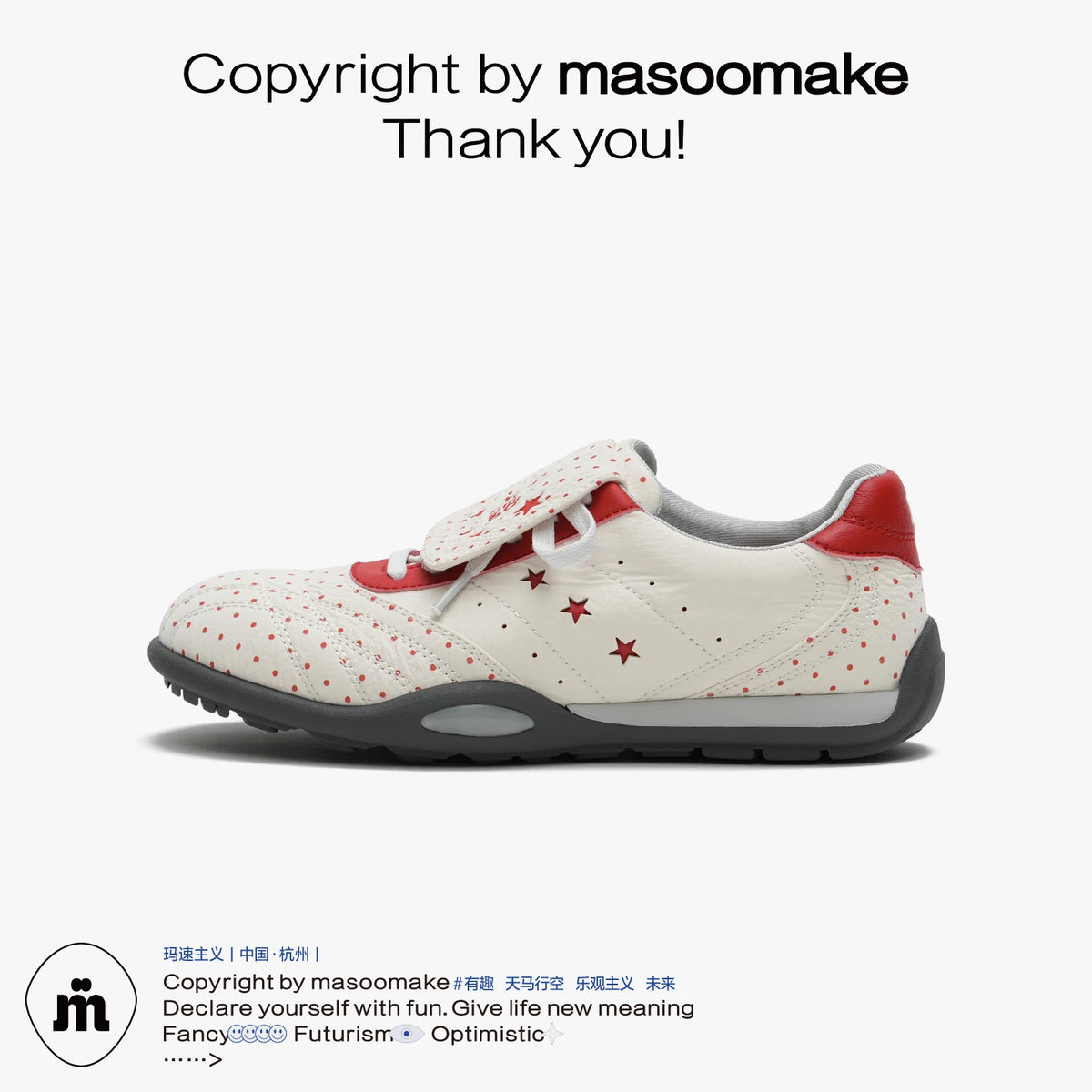 MASOOMAKE Leather Lace-Up Low-Top Sneaker