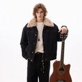 CHOR Fur Collar 500g Denim Jacket Set