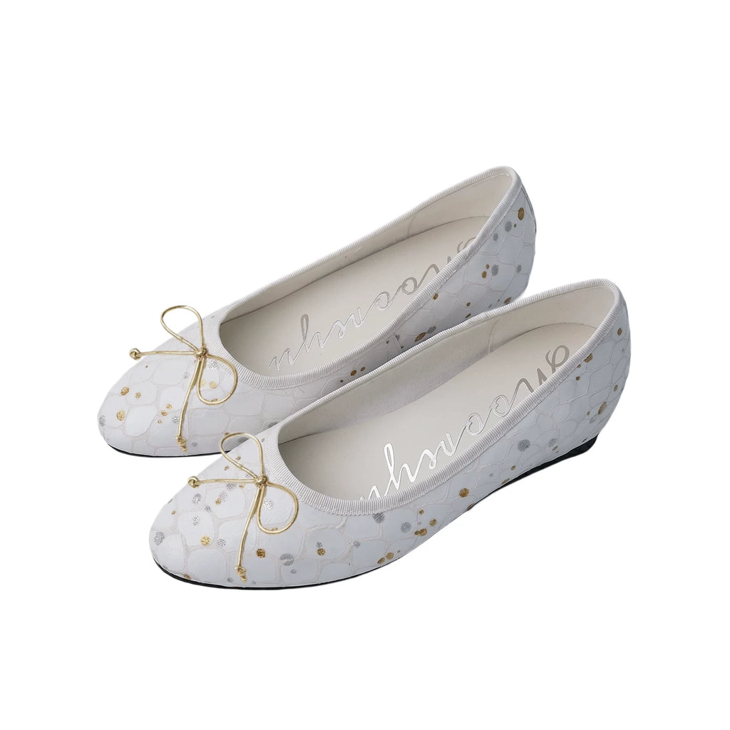 Mooreyu Polka Dot Bow Slip-On Ballet Flat