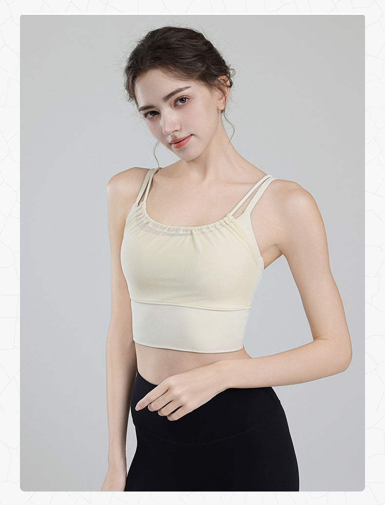 TIANQINGSE Fake Two Pieces with Chest Pads To Gather Underwear Sports Vest