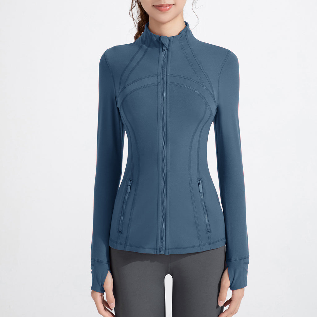 Athena Lulu Stand-up Collar Blazer Long-sleeved Zip-up Jacket